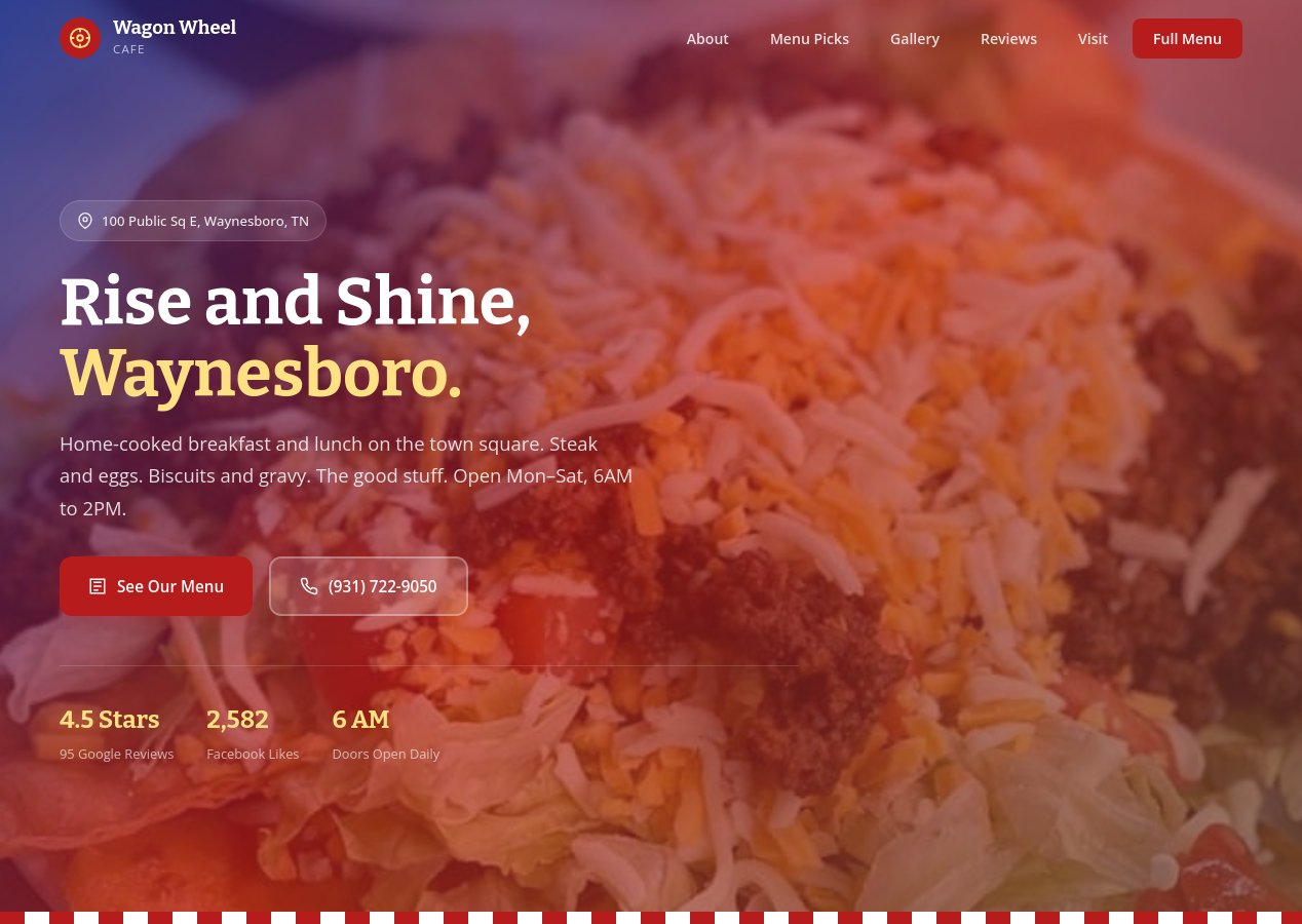 Wagon Wheel Cafe website screenshot